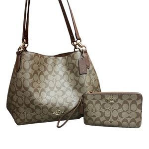 NWT Coach Hallie Bag & Double Zip Wallet
